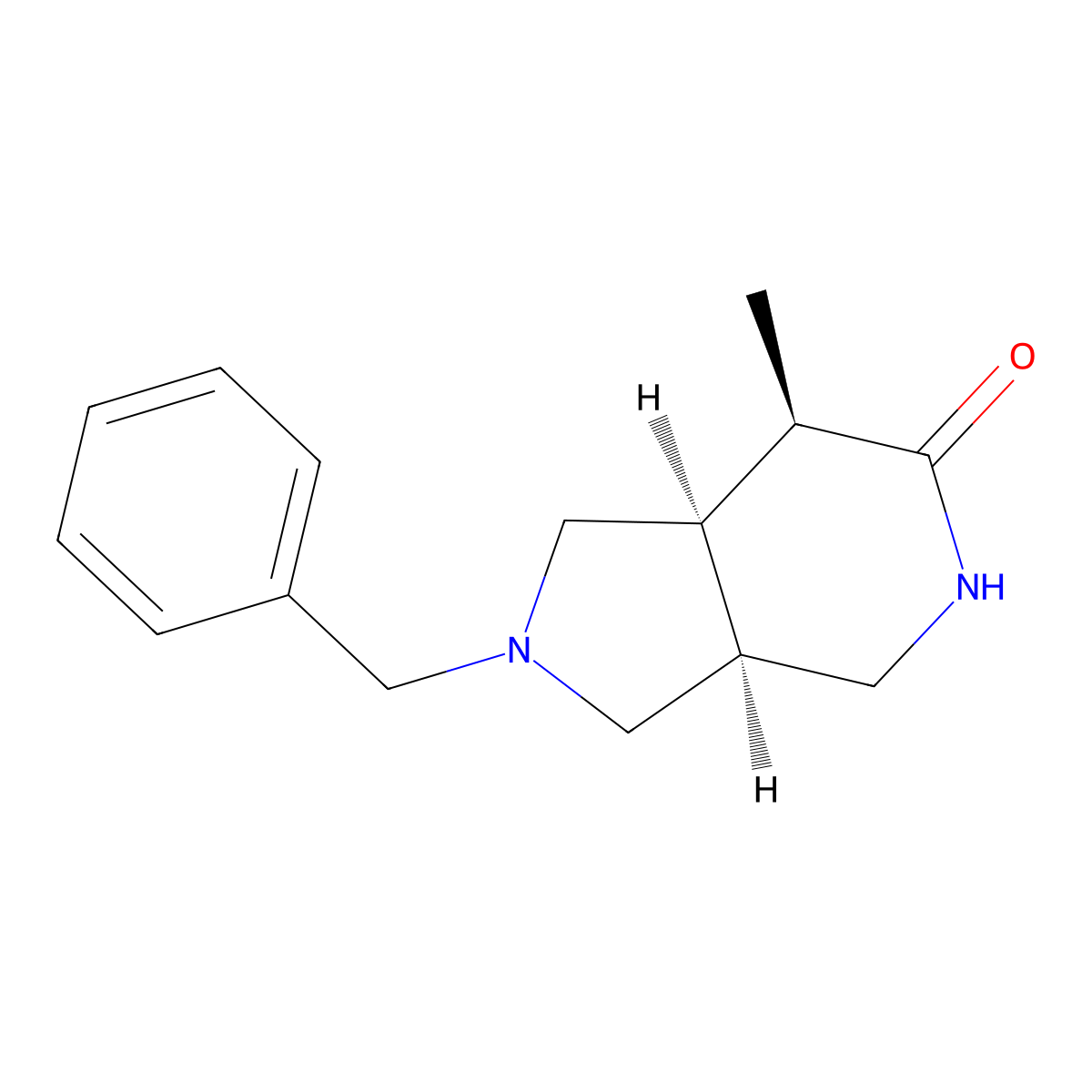 (3aS,7R,7aR)-2-benzyl-7-methylhexahydro-1H-pyrrolo[3,4-c]pyridin-6(2H)-one molecular structure, CAS 2165989-24-0