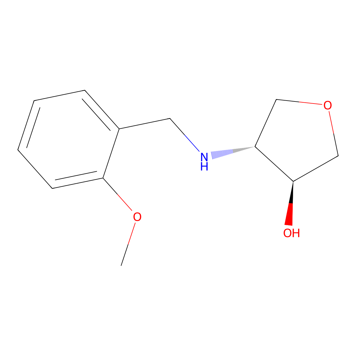 (3S,4R)-4-((2-Methoxybenzyl)amino)tetrahydrofuran-3-ol molecular structure, CAS 2165991-05-7