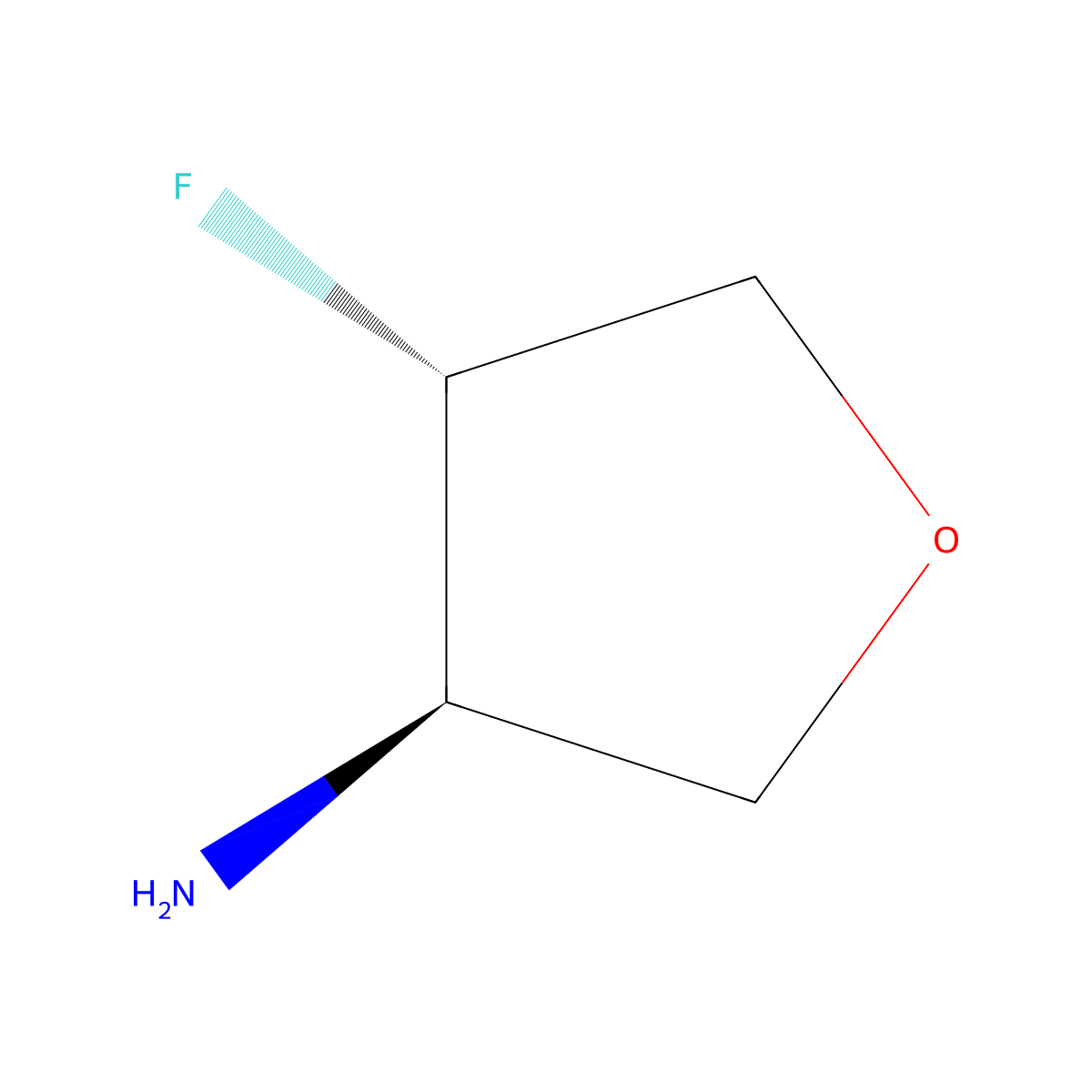 (3R,4S)-4-fluorooxolan-3-amine molecular structure, CAS 2165994-98-7