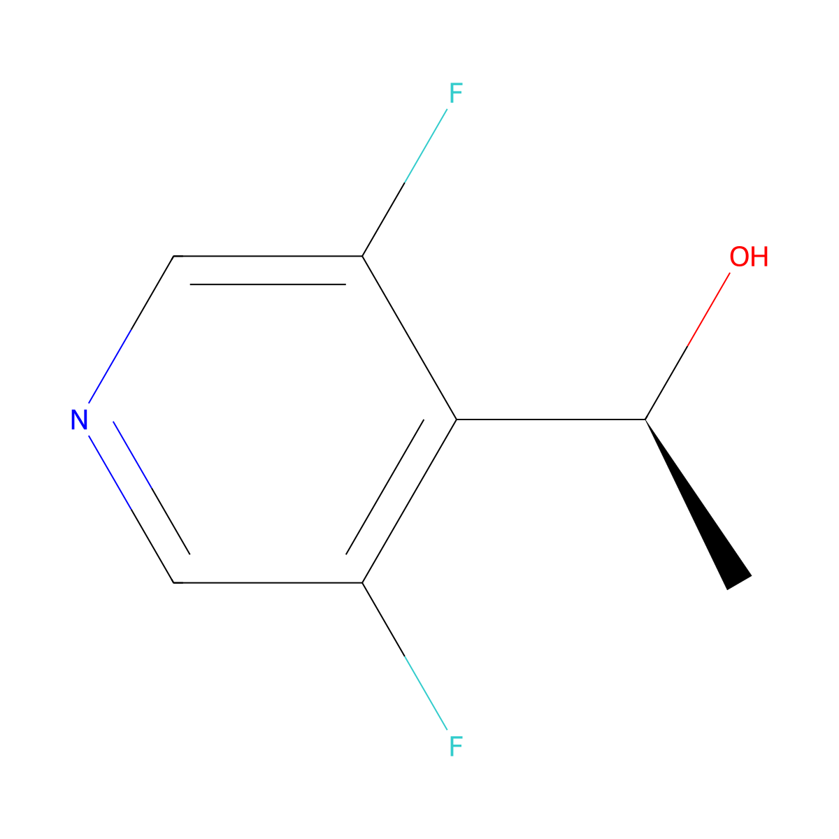 (1S)-1-(3,5-difluoropyridin-4-yl)ethan-1-ol molecular structure, CAS 2165996-89-2