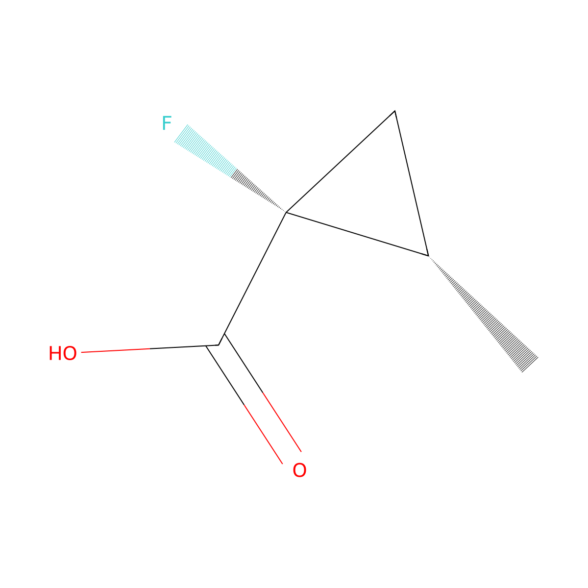 (1R,2S)-1-fluoro-2-methylcyclopropane-1-carboxylic acid molecular structure, CAS 2165996-90-5