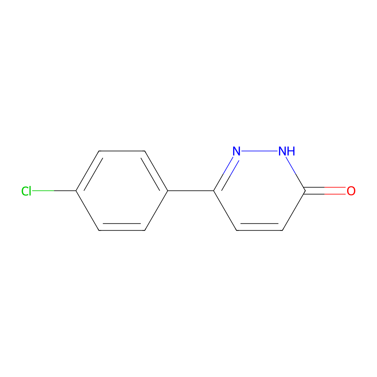 6-(4-Chlorophenyl)-2,3-dihydropyridazin-3-one molecular structure, CAS 2166-13-4