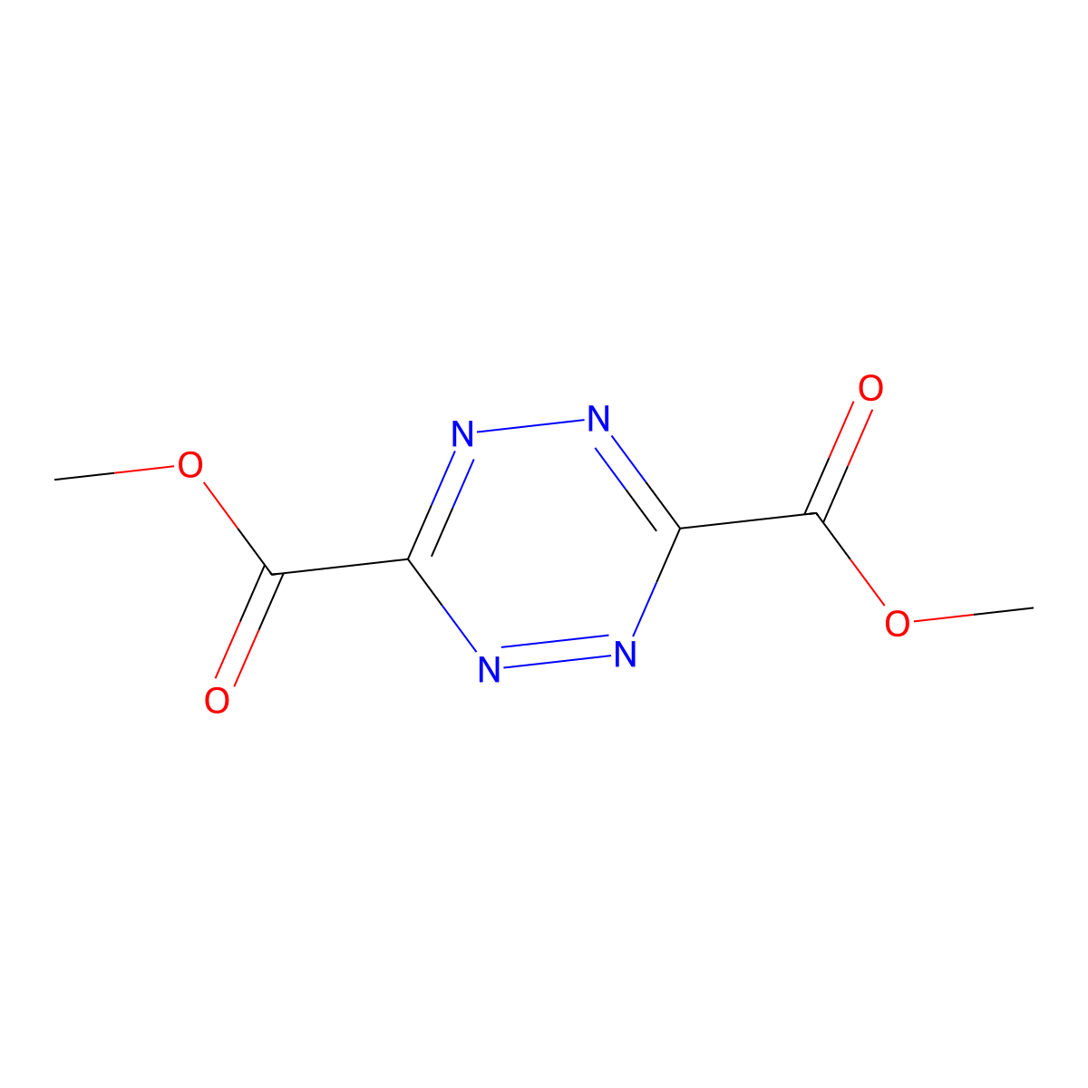 Dimethyl 1,2,4,5-tetrazine-3,6-dicarboxylate molecular structure, CAS 2166-14-5