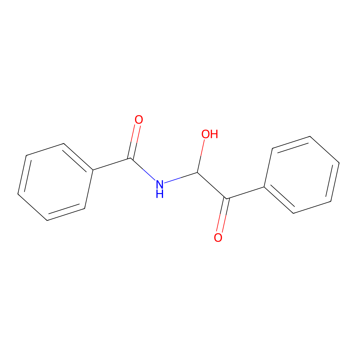 N-(1-Hydroxy-2-oxo-2-phenyl-ethyl)-benzamide molecular structure, CAS 2166-87-2