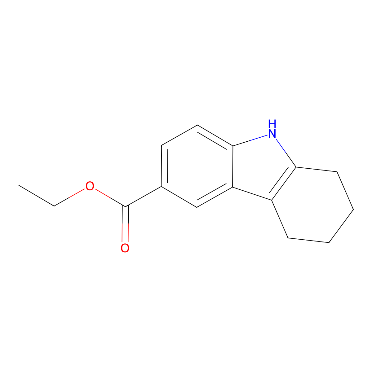 6,7,8,9-Tetrahydro-5H-carbazole-3-carboxylic acid ethyl ester molecular structure, CAS 21660-16-2