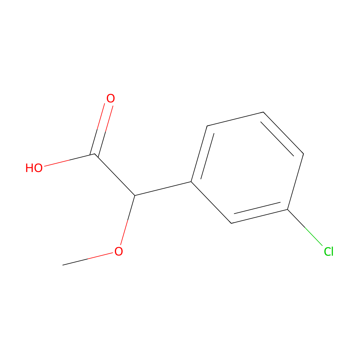 2-(3-Chlorophenyl)-2-methoxyacetic acid molecular structure, CAS 21660-66-2