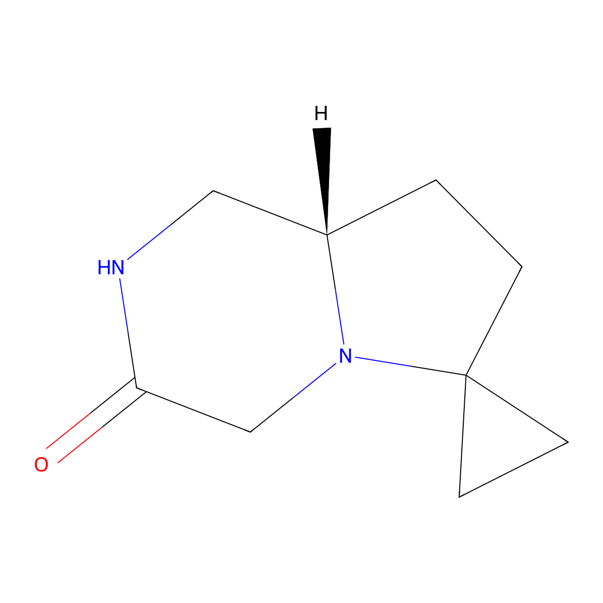 (S)-Tetrahydro-2'H-spiro[cyclopropane-1,6'-pyrrolo[1,2-a]pyrazin]-3'(4'H)-one molecular structure, CAS 2166005-02-1
