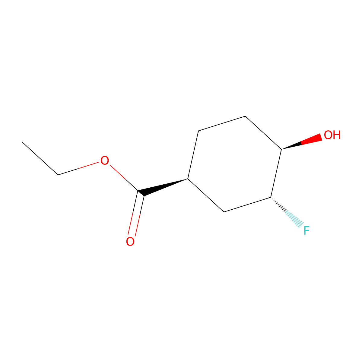 Ethyl (1S,3R,4R)-3-fluoro-4-hydroxycyclohexane-1-carboxylate molecular structure, CAS 2166005-19-0