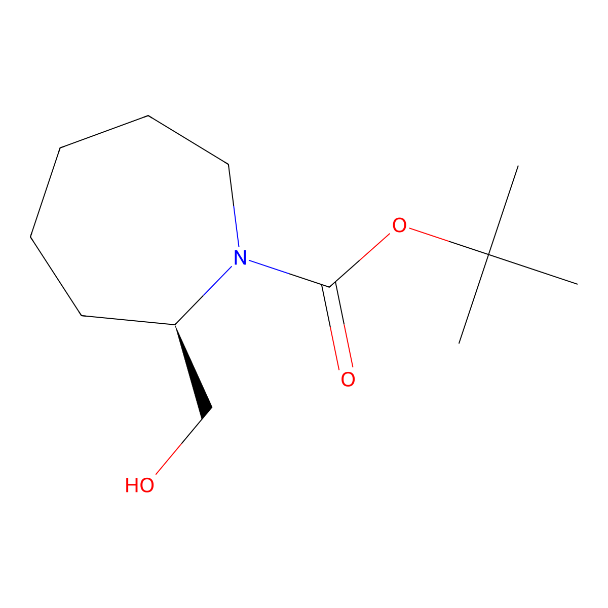 tert-butyl (2R)-2-(hydroxymethyl)azepane-1-carboxylate molecular structure, CAS 2166006-93-3
