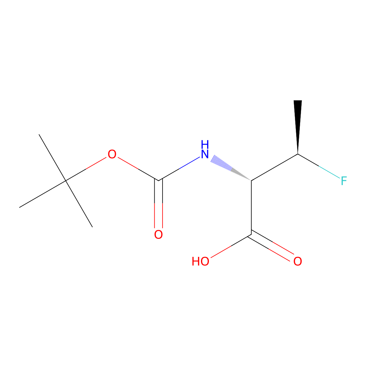 (2S,3R)-2-{[(tert-butoxy)carbonyl]amino}-3-fluorobutanoic acid molecular structure, CAS 2166009-86-3