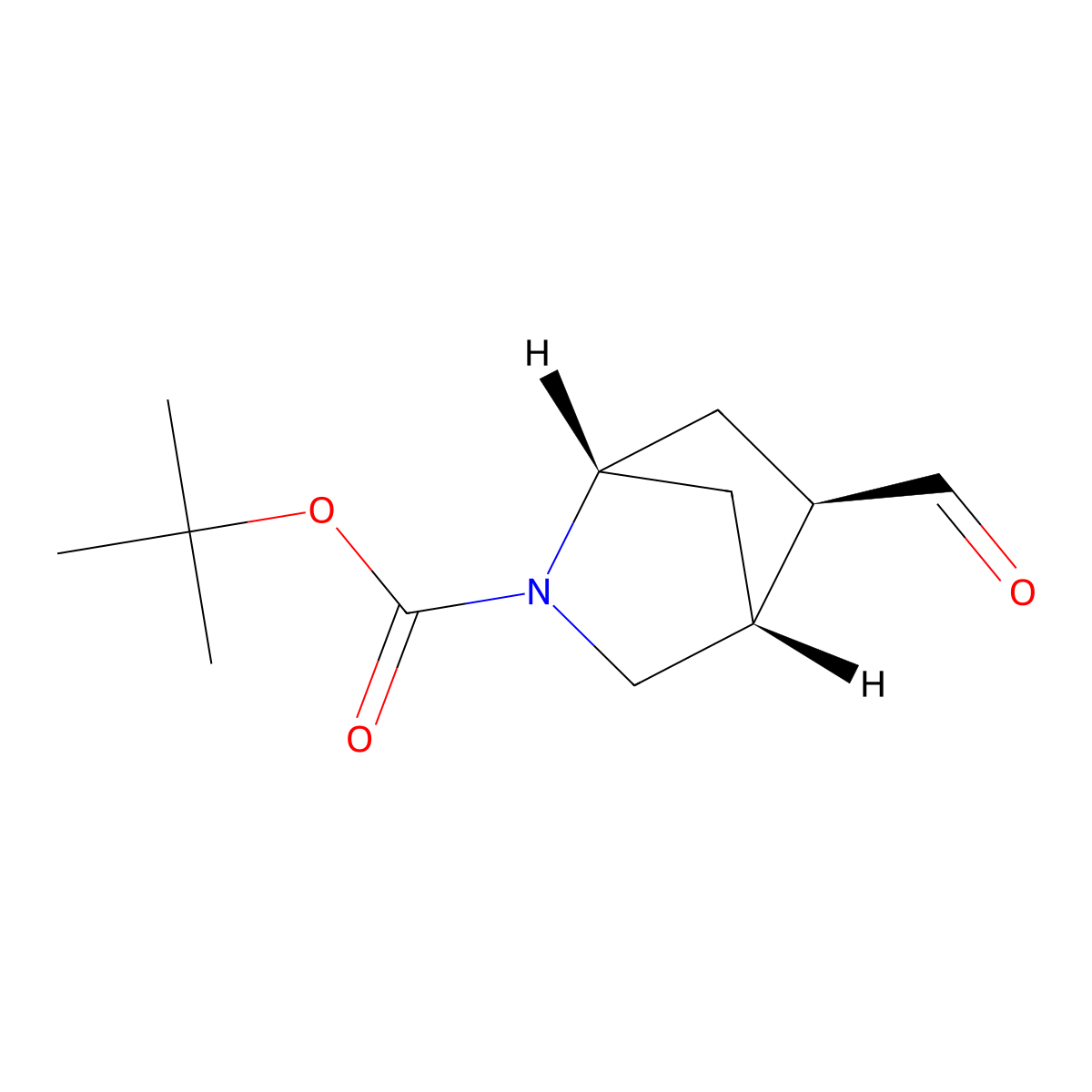 tert-butyl (1S,4R,5R)-5-formyl-2-azabicyclo[2.2.1]heptane-2-carboxylate molecular structure, CAS 2166012-43-5
