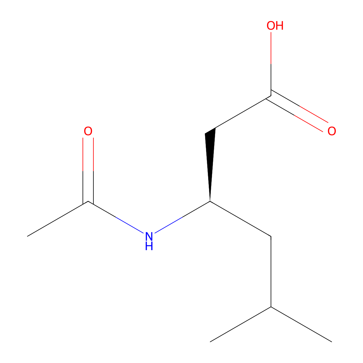 (3R)-3-acetamido-5-methylhexanoic acid molecular structure, CAS 2166013-28-9