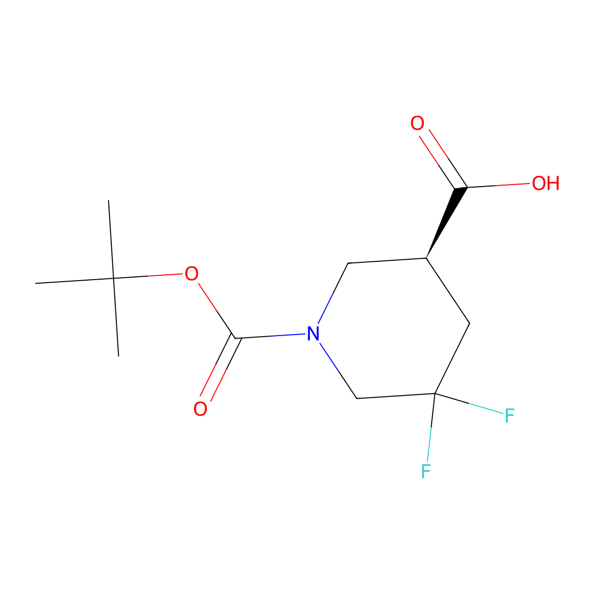 (3S)-1-[(tert-Butoxy)carbonyl]-5,5-difluoropiperidine-3-carboxylic acid molecular structure, CAS 2166022-52-0