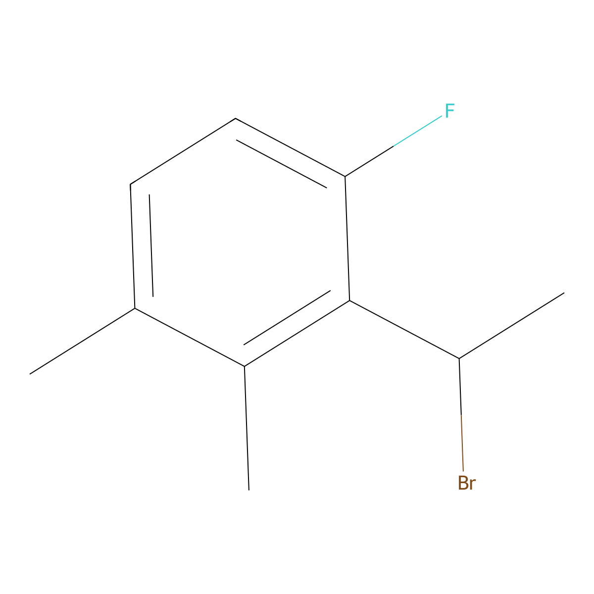 2-(1-Bromoethyl)-1-fluoro-3,4-dimethyl-benzene molecular structure, CAS 2166027-03-6