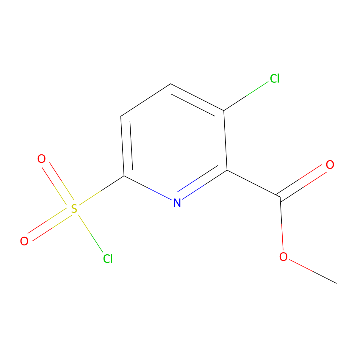 Methyl 3-chloro-6-chlorosulfonylpyridine-2-carboxylate molecular structure, CAS 2166028-20-0