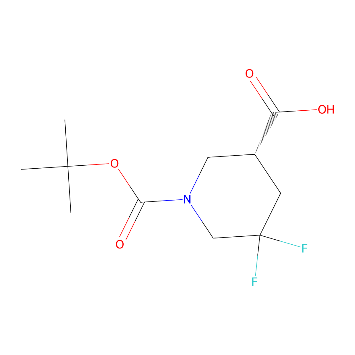 (3R)-1-[(tert-Butoxy)carbonyl]-5,5-difluoropiperidine-3-carboxylic acid molecular structure, CAS 2166031-07-6