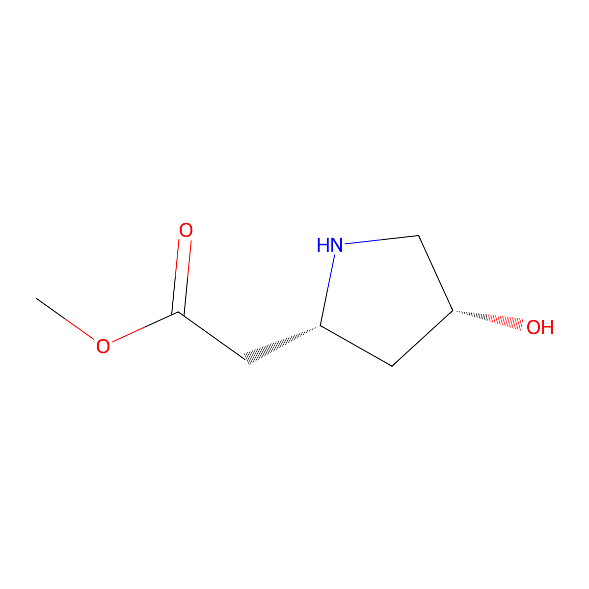 methyl 2-[(2R,4R)-4-hydroxypyrrolidin-2-yl]acetate molecular structure, CAS 2166033-10-7