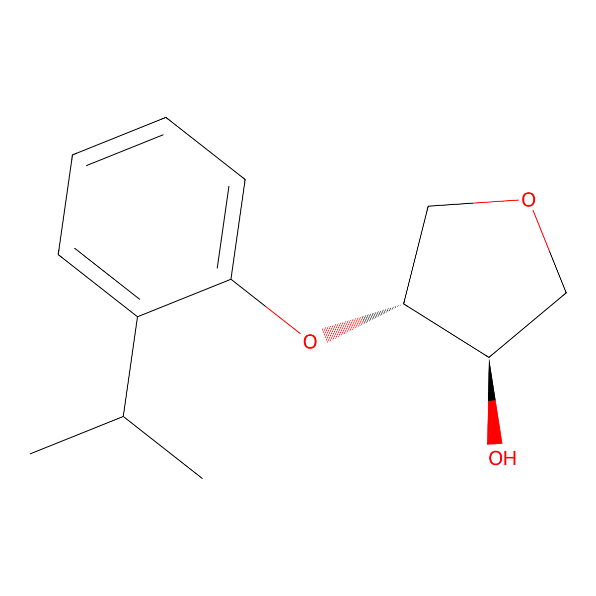 (3R,4R)-4-[2-(propan-2-yl)phenoxy]oxolan-3-ol molecular structure, CAS 2166033-51-6