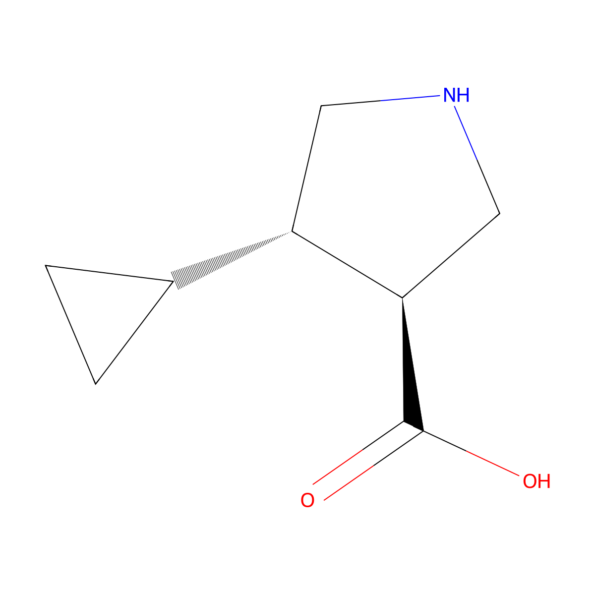 (3S,4S)-4-Cyclopropylpyrrolidine-3-carboxylic acid molecular structure, CAS 2166040-50-0