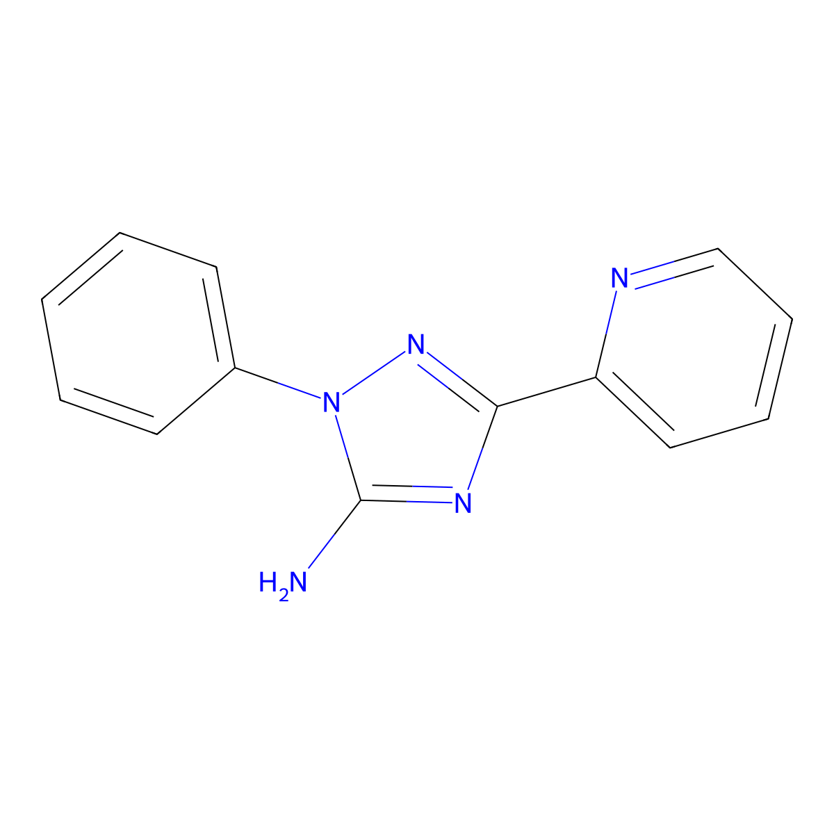 1-phenyl-3-(pyridin-2-yl)-1H-1,2,4-triazol-5-amine molecular structure, CAS 2166046-17-7