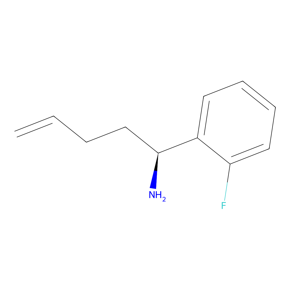 (1S)-1-(2-fluorophenyl)pent-4-en-1-amine molecular structure, CAS 2166050-91-3