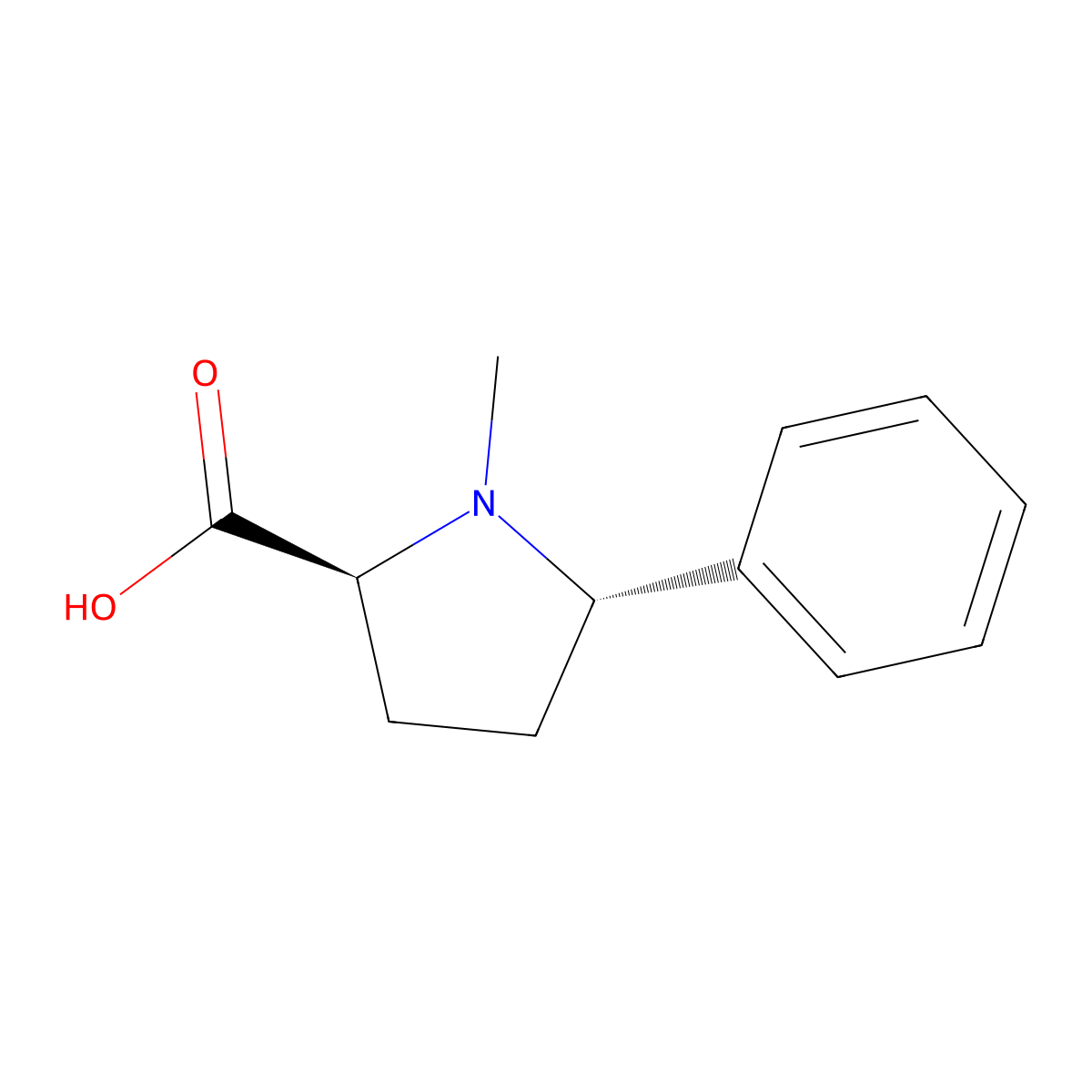 (2S,5S)-1-Methyl-5-phenylpyrrolidine-2-carboxylic acid molecular structure, CAS 2166076-41-9