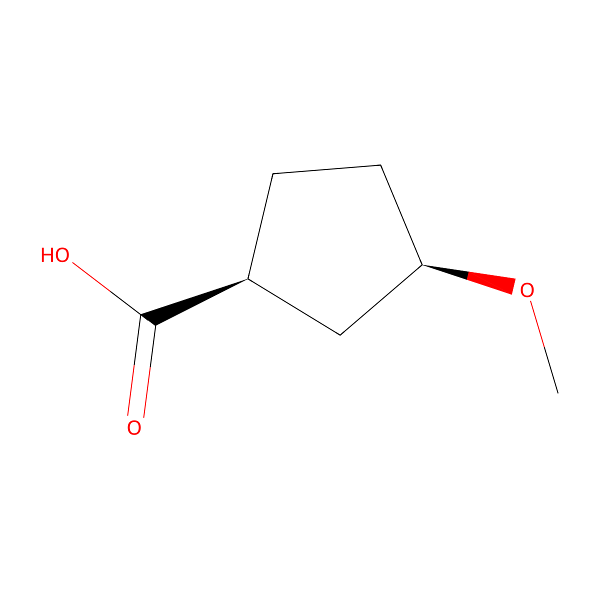 (1S,3R)-3-Methoxycyclopentane-1-carboxylic acid molecular structure, CAS 2166081-67-8