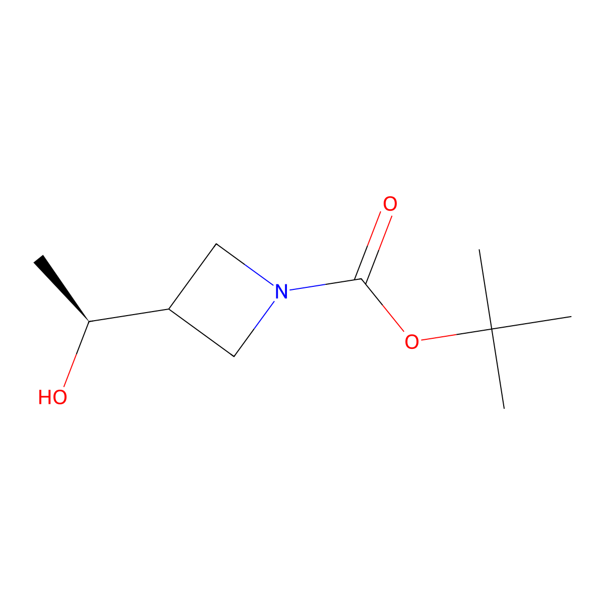 tert-butyl 3-[(1S)-1-hydroxyethyl]azetidine-1-carboxylate molecular structure, CAS 2166085-24-9