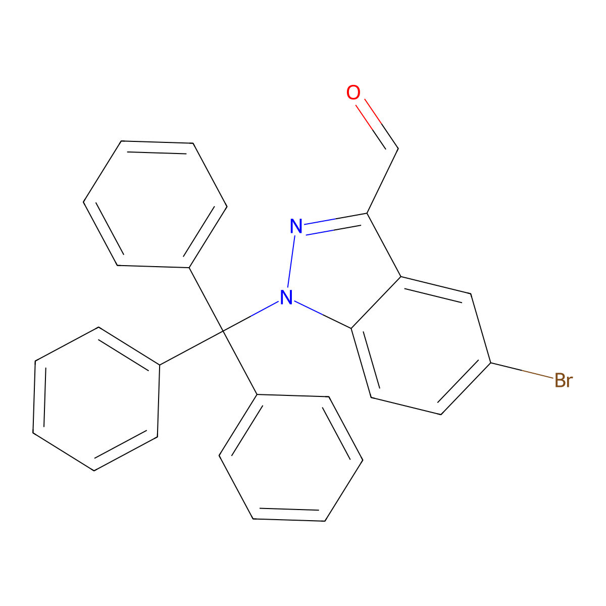 5-Bromo-1-trityl-1H-indazole-3-carbaldehyde molecular structure, CAS 2166086-44-6