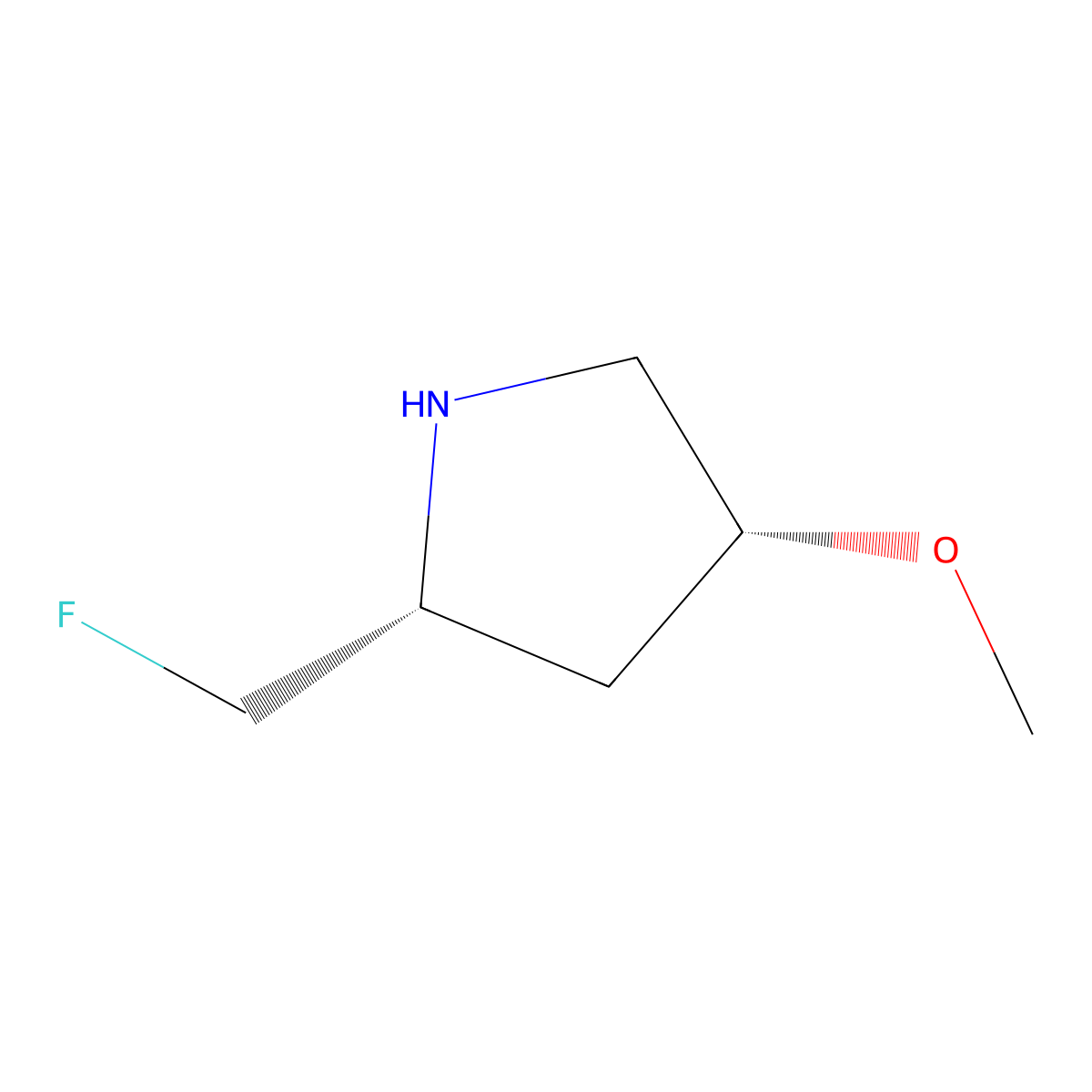 (2R,4R)-2-(fluoromethyl)-4-methoxypyrrolidine molecular structure, CAS 2166117-08-2