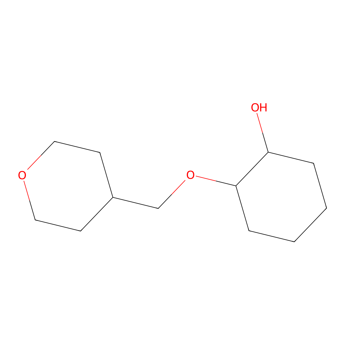 (1S,2S)-2-[(oxan-4-yl)methoxy]cyclohexan-1-ol molecular structure, CAS 2166118-02-9