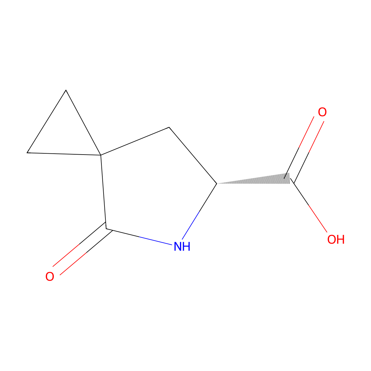 (6R)-4-oxo-5-azaspiro[2.4]heptane-6-carboxylic acid molecular structure, CAS 2166118-43-8
