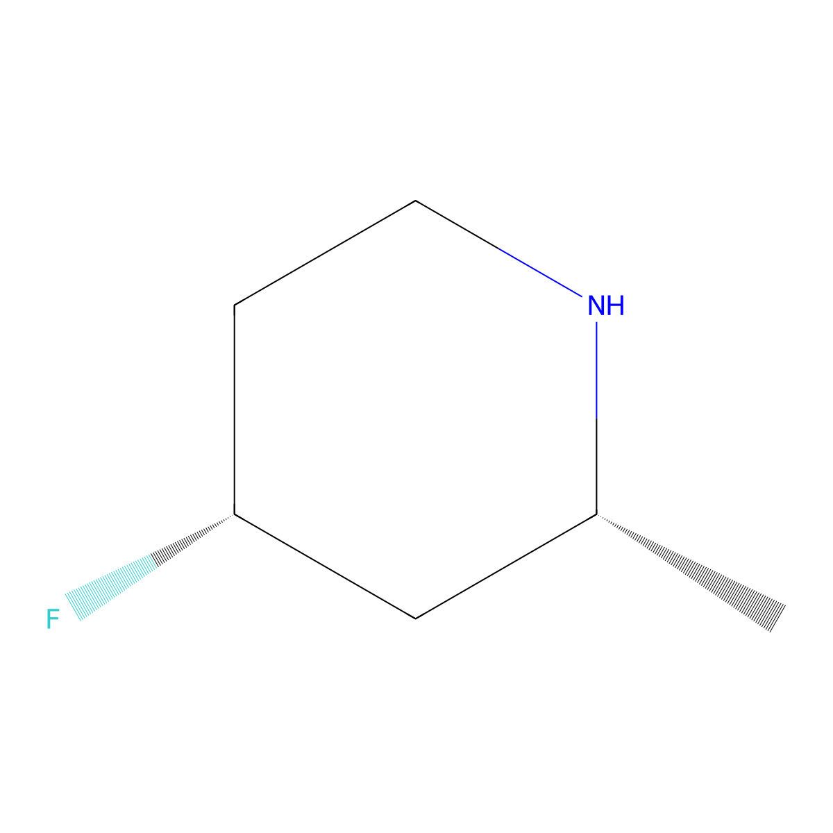 (2R,4R)-4-Fluoro-2-methylpiperidine molecular structure, CAS 2166131-60-6