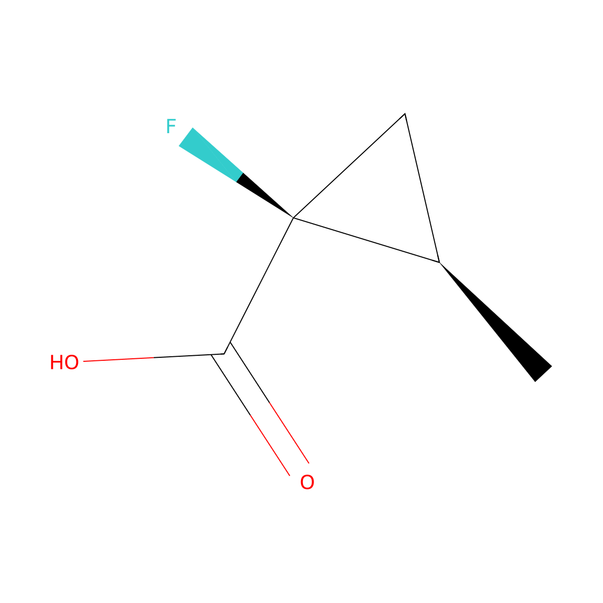 (1S,2R)-1-fluoro-2-methylcyclopropane-1-carboxylic acid molecular structure, CAS 2166170-18-7