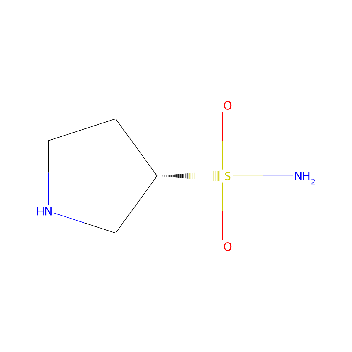 (3S)-pyrrolidine-3-sulfonamide molecular structure, CAS 2166172-50-3