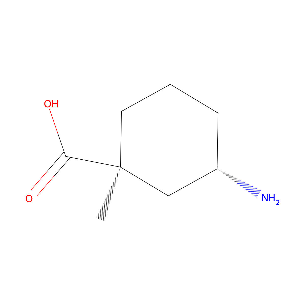 (1S,3S)-3-amino-1-methylcyclohexane-1-carboxylic acid molecular structure, CAS 2166173-60-8