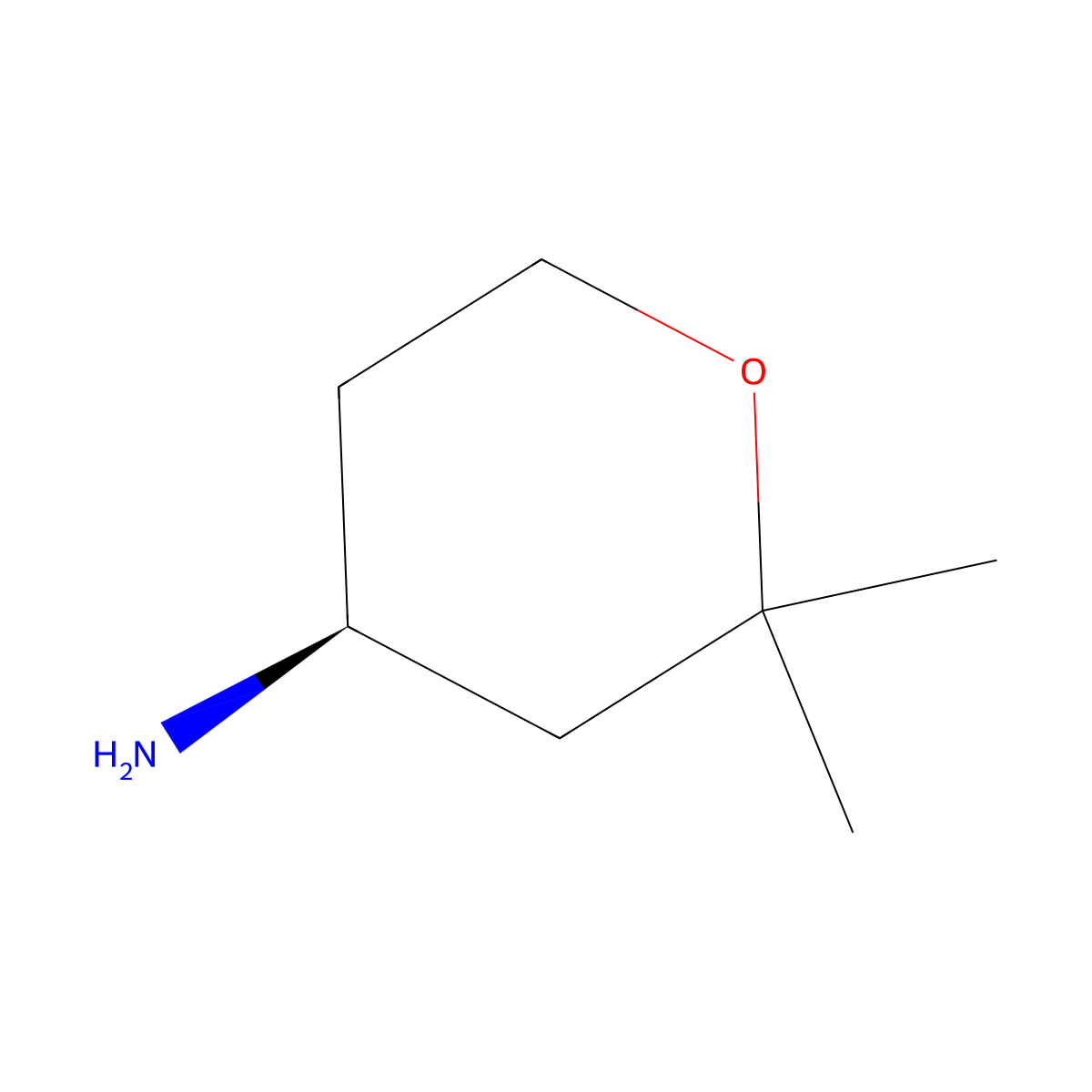 (4S)-2,2-Dimethyltetrahydropyran-4-amine molecular structure, CAS 2166175-99-9