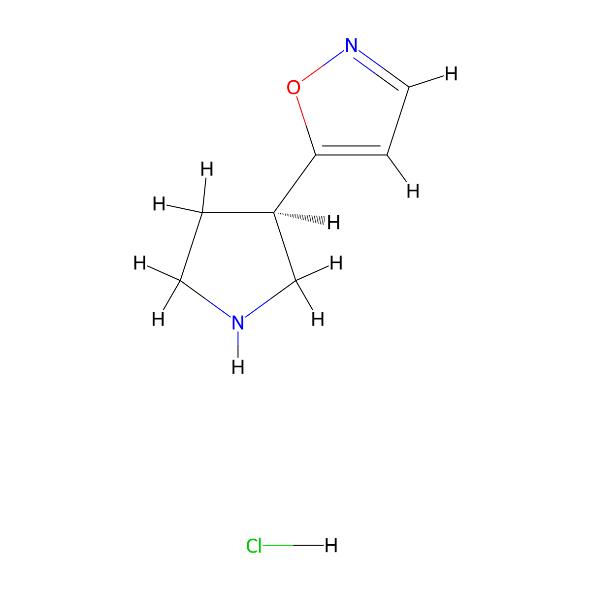 (R)-5-(pyrrolidin-3-yl)isoxazole hydrochloride molecular structure, CAS 2166176-53-8