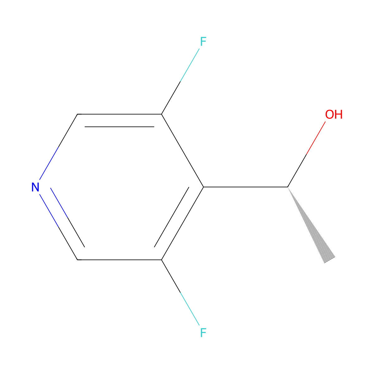(1R)-1-(3,5-difluoropyridin-4-yl)ethan-1-ol molecular structure, CAS 2166176-54-9