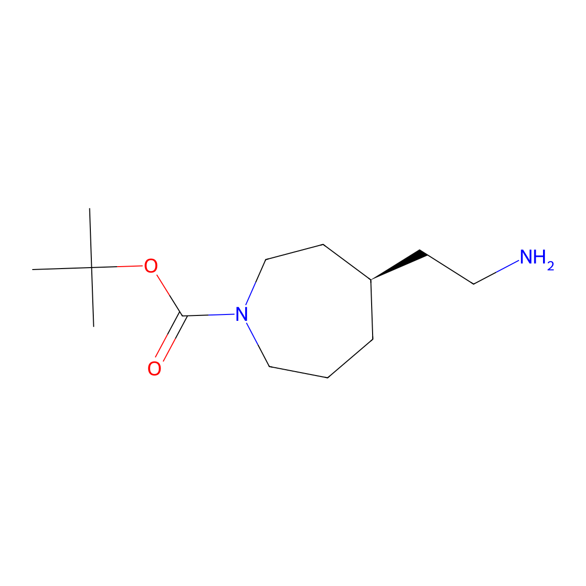 tert-Butyl (R)-4-(2-aminoethyl)azepane-1-carboxylate molecular structure, CAS 2166178-58-9