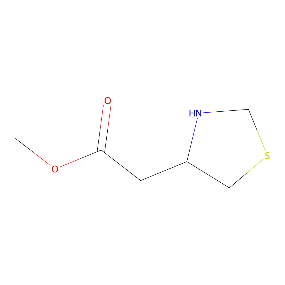 methyl 2-[(4S)-1,3-thiazolidin-4-yl]acetate molecular structure, CAS 2166183-32-8