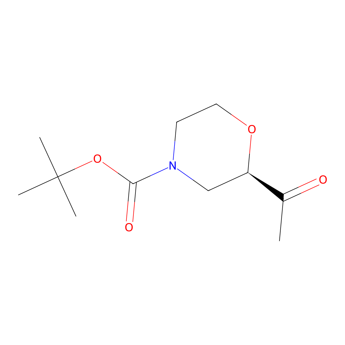 tert-Butyl (R)-2-acetylmorpholine-4-carboxylate molecular structure, CAS 2166183-80-6