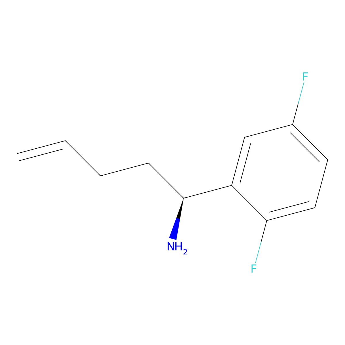(1S)-1-(2,5-difluorophenyl)pent-4-en-1-amine molecular structure, CAS 2166186-69-0