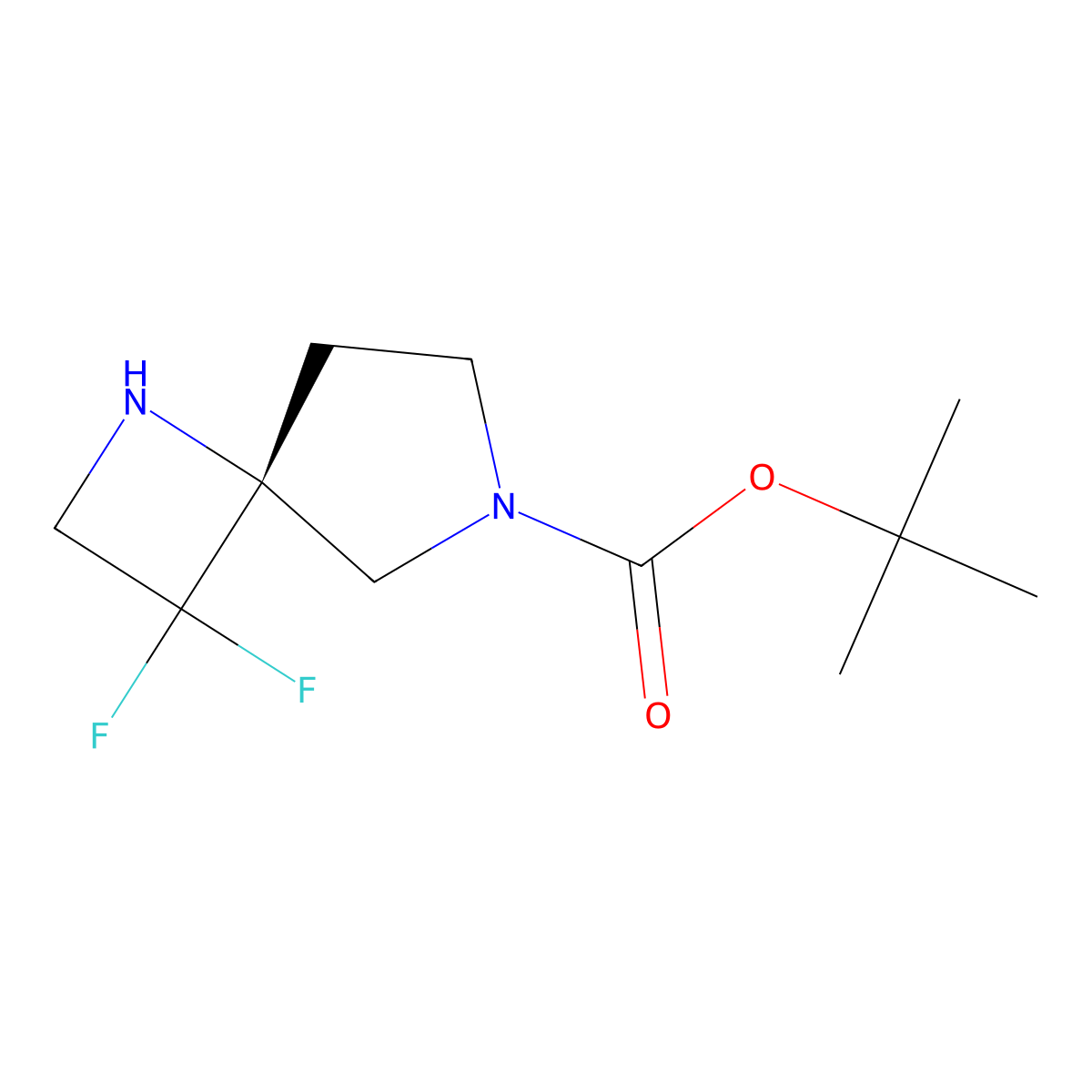 tert-Butyl (4R)-3,3-difluoro-1,6-diazaspiro[3.4]octane-6-carboxylate molecular structure, CAS 2166191-89-3