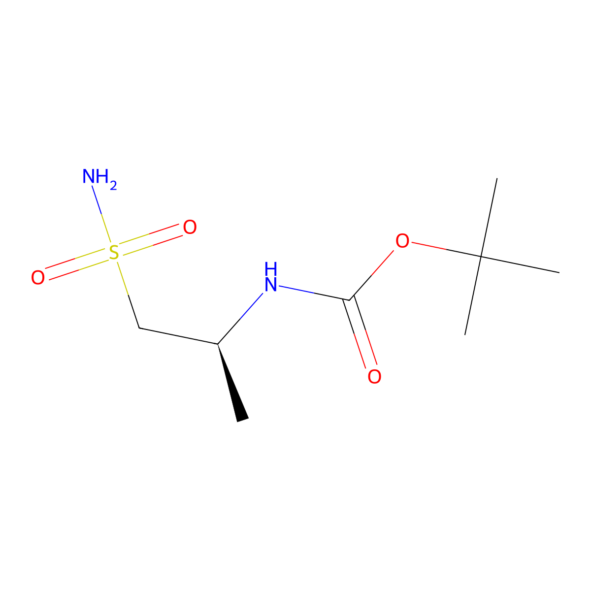 tert-butyl N-[(2S)-1-sulfamoylpropan-2-yl]carbamate molecular structure, CAS 2166193-21-9