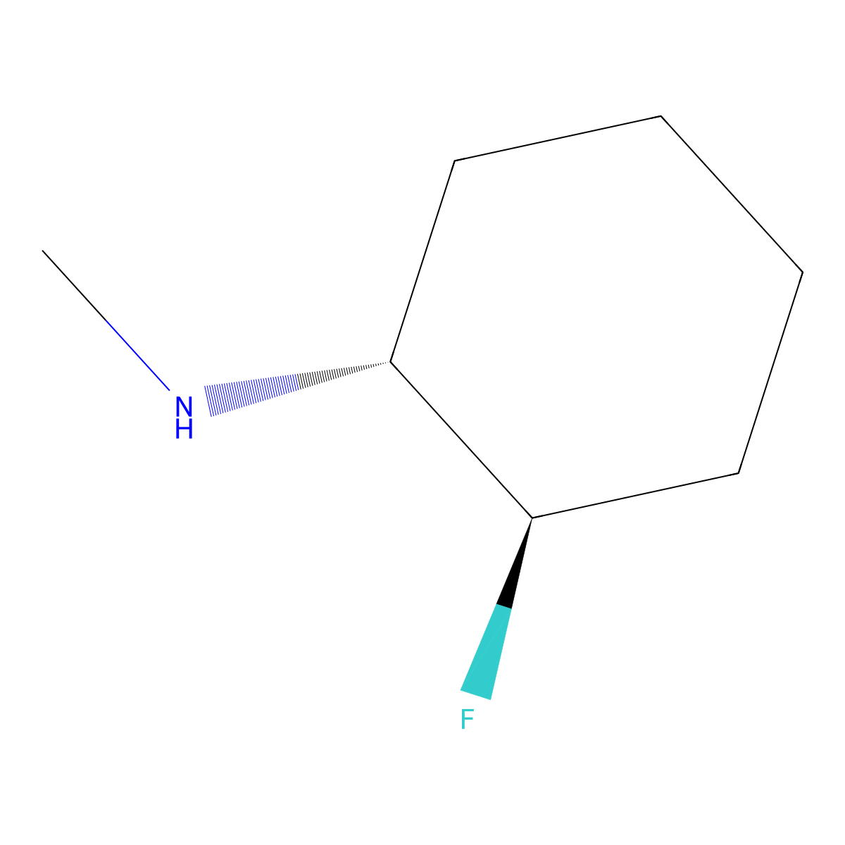 (1R,2R)-2-fluoro-N-methylcyclohexan-1-amine molecular structure, CAS 2166197-53-9