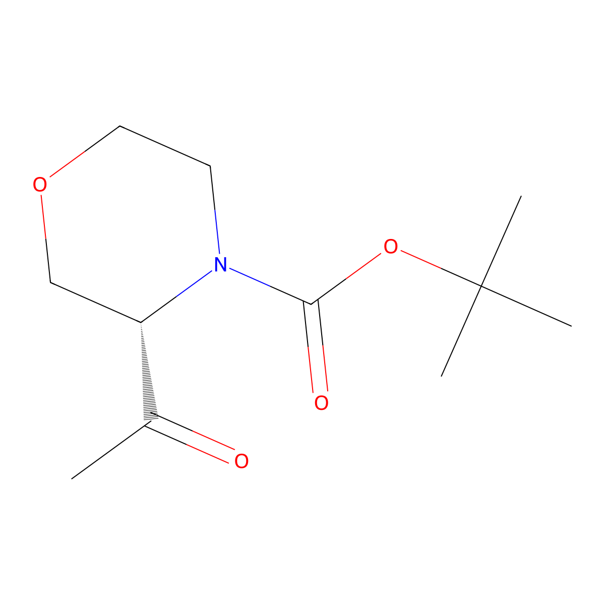 (S)-tert-butyl 3-acetylmorpholine-4-carboxylate molecular structure, CAS 2166202-37-3