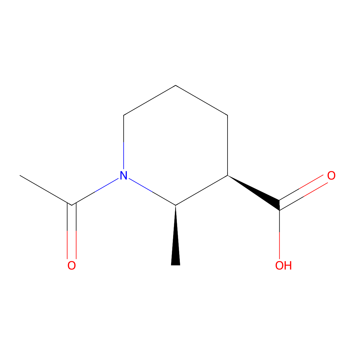 rac-(2R,3R)-1-acetyl-2-methylpiperidine-3-carboxylic acid molecular structure, CAS 2166212-96-8