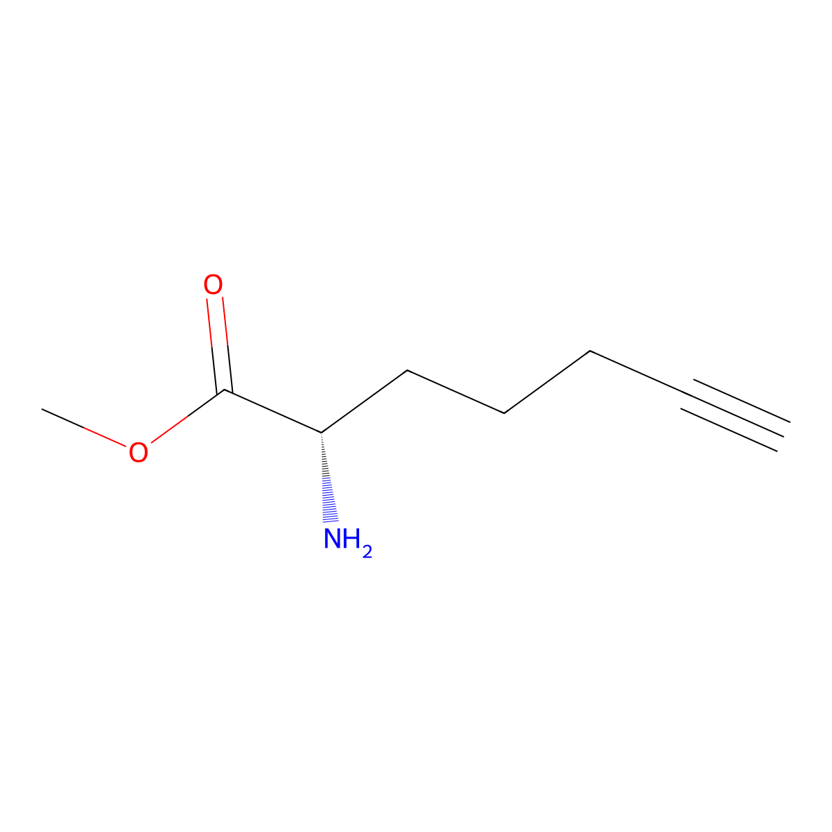 methyl (2S)-2-aminohept-6-ynoate molecular structure, CAS 2166218-70-6