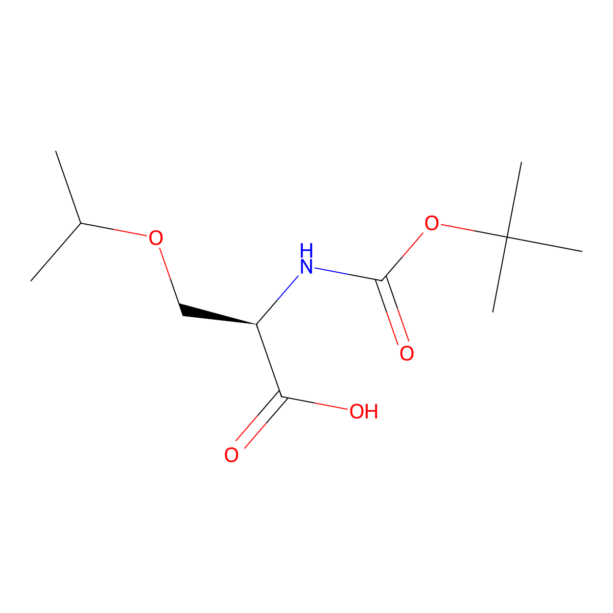 (2R)-2-{[(tert-butoxy)carbonyl]amino}-3-(propan-2-yloxy)propanoic acid molecular structure, CAS 2166221-86-7
